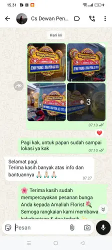 Testimonial Papan Bunga Pernikahan pasar keong