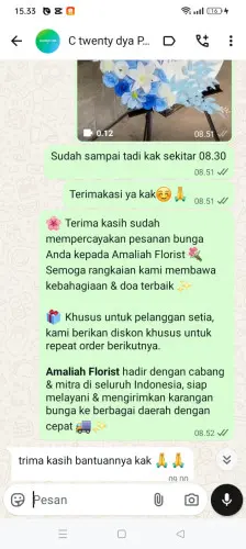 Testimonial Standing Flower pasar keong