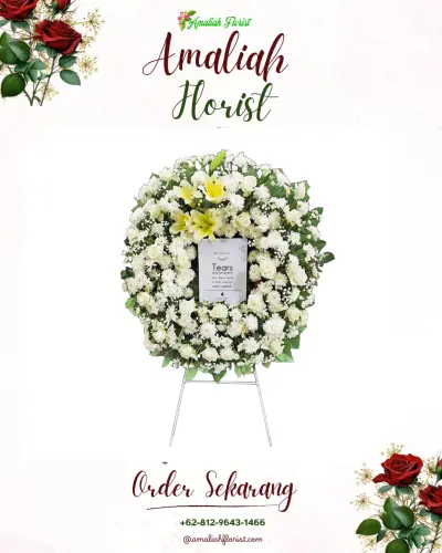 Krans Bunga Duka Cita pasar keong